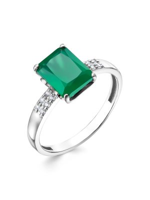 Кольцо классическое из серебра 925 с агатом