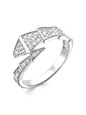Кольцо классическое из серебра 925 с фианитом