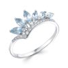 Кольцо классическое из серебра 925 с топазом, фианит