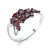 Кольцо классическое из серебра 925 с гранатом