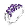 Кольцо классическое из серебра 925 с аметистом