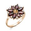 Кольцо классическое из серебра 925 с гранатом, фианит