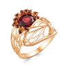 Кольцо классическое из серебра 925 с гранатом