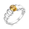 Кольцо классическое из серебра 925 с цитрином