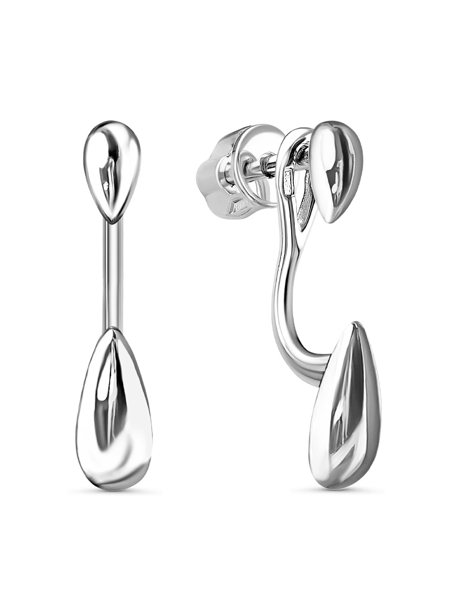 Серьги джекеты из серебра 925 с без вставок