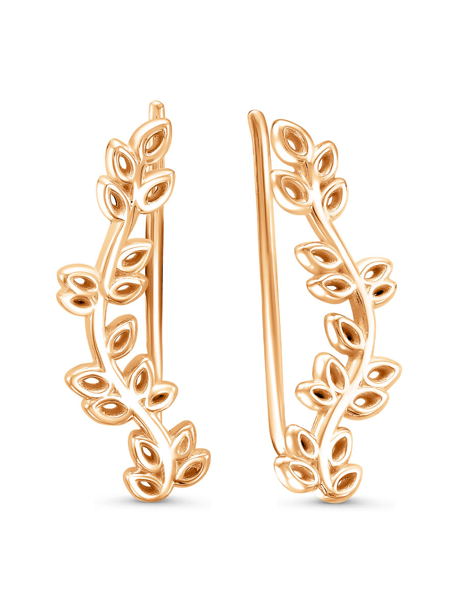 Серьги каффы из серебра 925 с без вставок