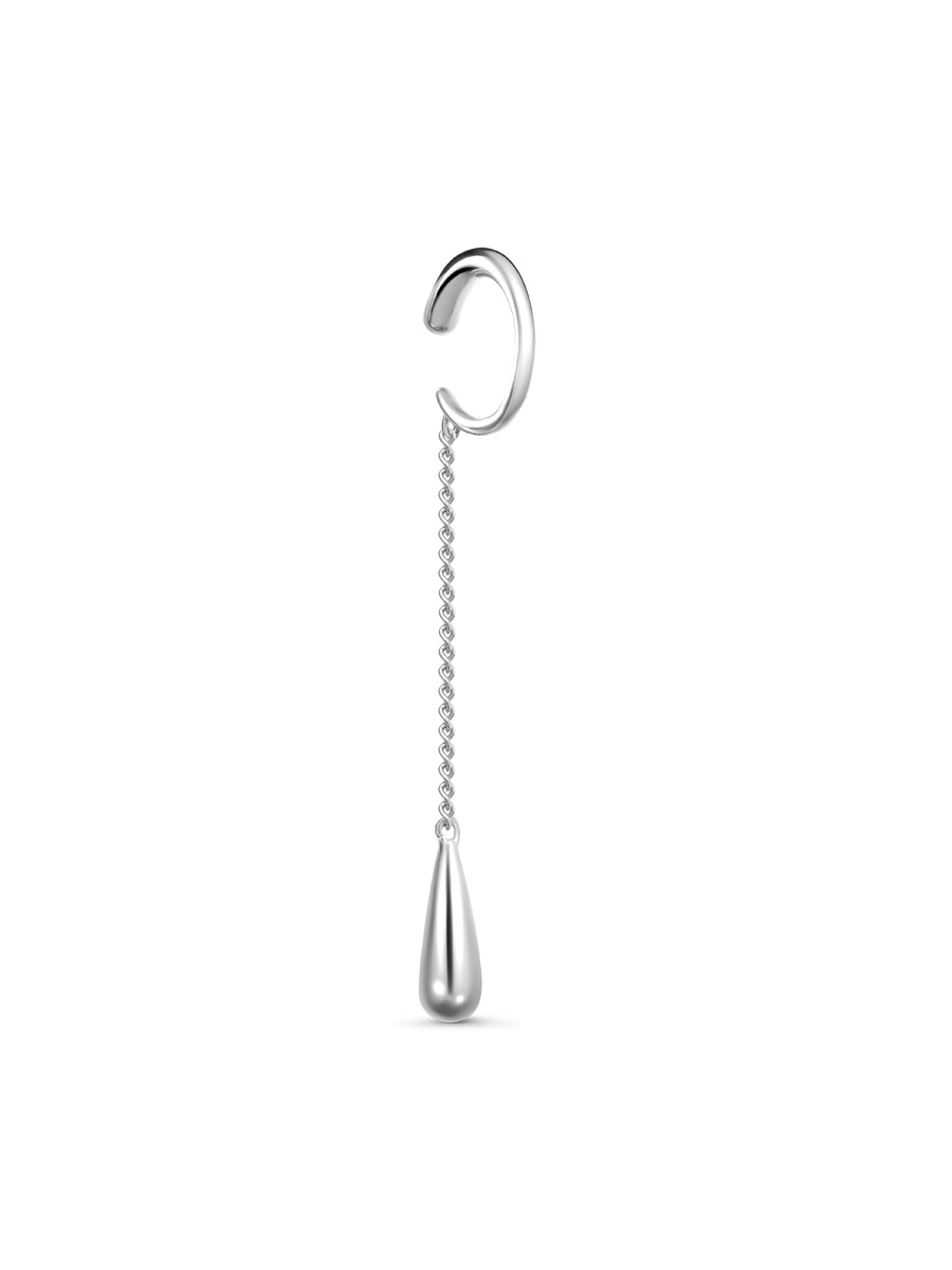 Серьга каффы из серебра 925 с без вставок
