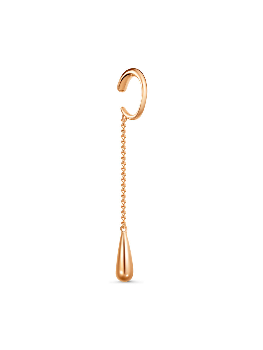 Серьга каффы из серебра 925 с без вставок
