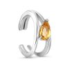 Серьга каффы из серебра 925 с цитрином