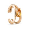 Серьга каффы из серебра 925 с цитрином
