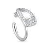 Серьга каффы из серебра 925 с фианитом