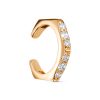 Серьга каффы из серебра 925 с фианитом