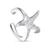 Серьга каффы из серебра 925 с фианитом
