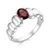 Кольцо классическое из серебра 925 с гранатом