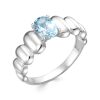Кольцо классическое из серебра 925 с топазом