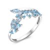 Кольцо классическое из серебра 925 с топазом