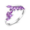 Кольцо классическое из серебра 925 с аметистом