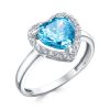 Кольцо классическое из серебра 925 с фианитом
