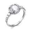Кольцо классическое из серебра 925 с фианитом