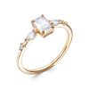 Кольцо классическое из серебра 925 с фианитом