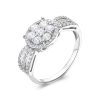 Кольцо классическое из серебра 925 с фианитом