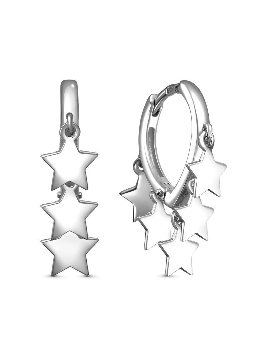 Серьги конго из серебра 925 с без вставок