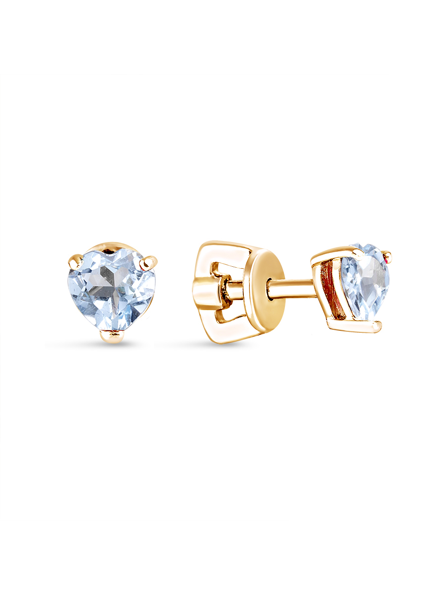 Серьги пусеты из серебра 925 с топазом