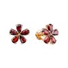 Серьги пусеты из серебра 925 с гранатом