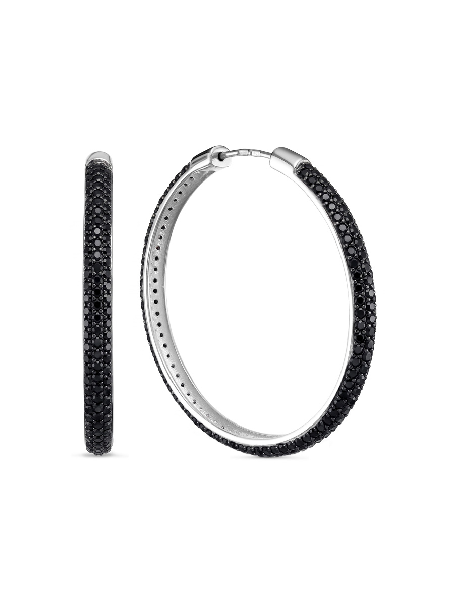Серьги конго из серебра 925 со шпинелью