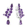 Серьги английский замок из серебра 925 с аметистом