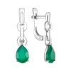 Серьги английский замок из серебра 925 с агатом