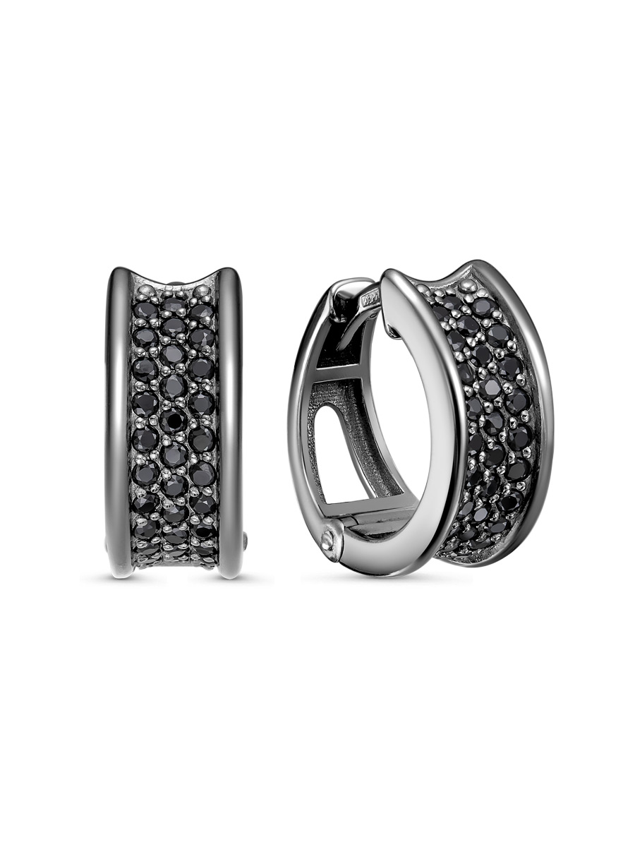 Серьги классические из серебра 925 со шпинелью