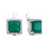 Серьги английский замок из серебра 925 с агатом, фианит