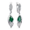 Серьги английский замок из серебра 925 с агатом