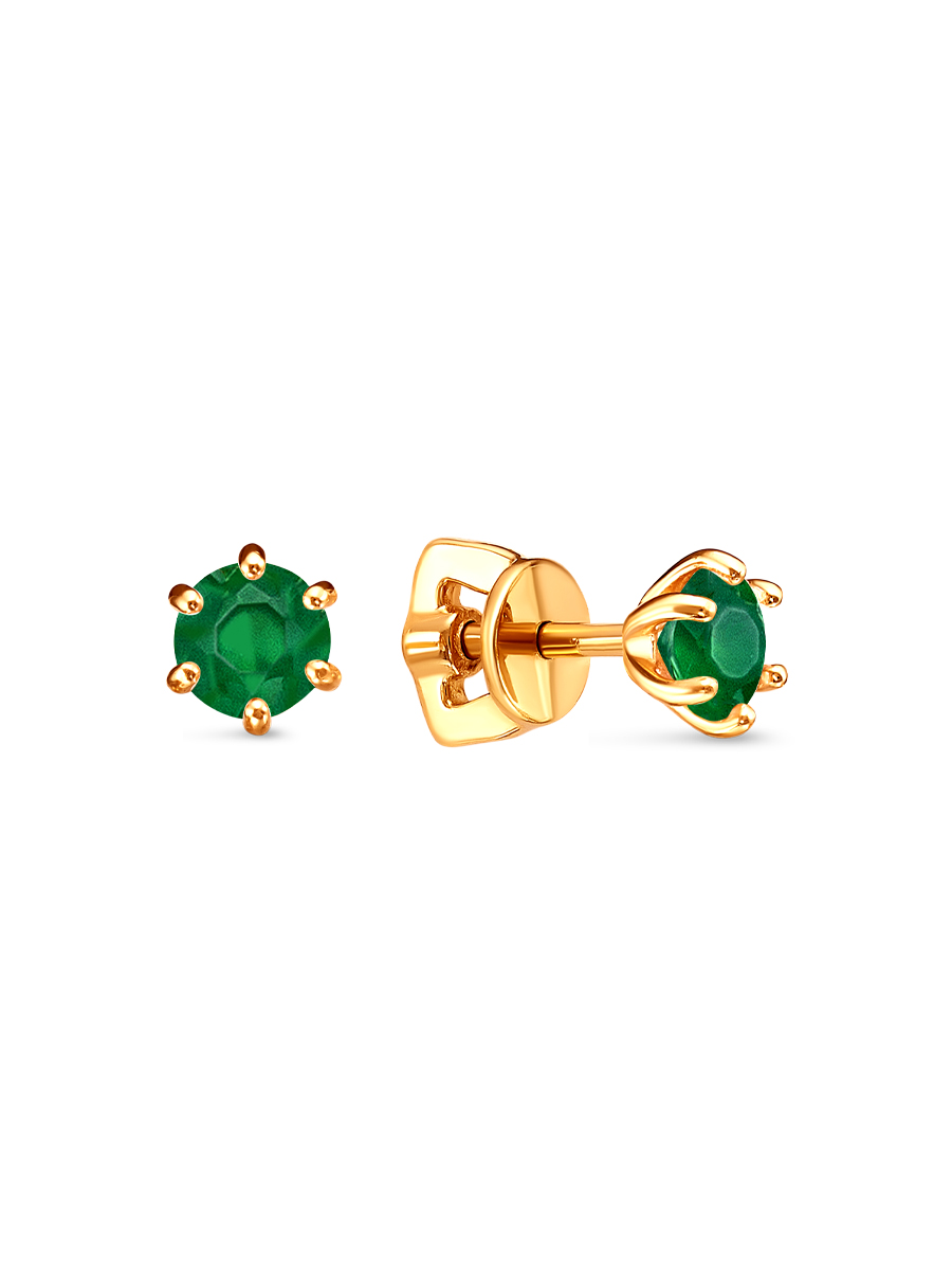 Серьги пусеты из серебра 925 с агатом