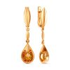 Серьги английский замок из серебра 925 с цитрином