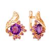 Серьги английский замок из серебра 925 с аметистом