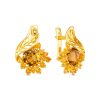 Серьги английский замок из серебра 925 с цитрином