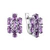 Серьги английский замок из серебра 925 с аметистом