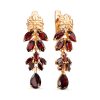Серьги английский замок из серебра 925 с гранатом