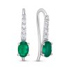 Серьги французский замок из серебра 925 с агатом, фианит