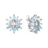 Серьги английский замок из серебра 925 с топазом, фианит