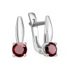 Серьги английский замок из серебра 925 с гранатом