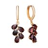 Серьги конго из серебра 925 с гранатом