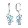 Серьги конго из серебра 925 с топазом