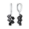 Серьги конго из серебра 925 со шпинелью