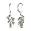 Серьги конго из серебра 925 с празиолит