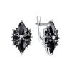 Серьги английский замок из серебра 925 со шпинелью