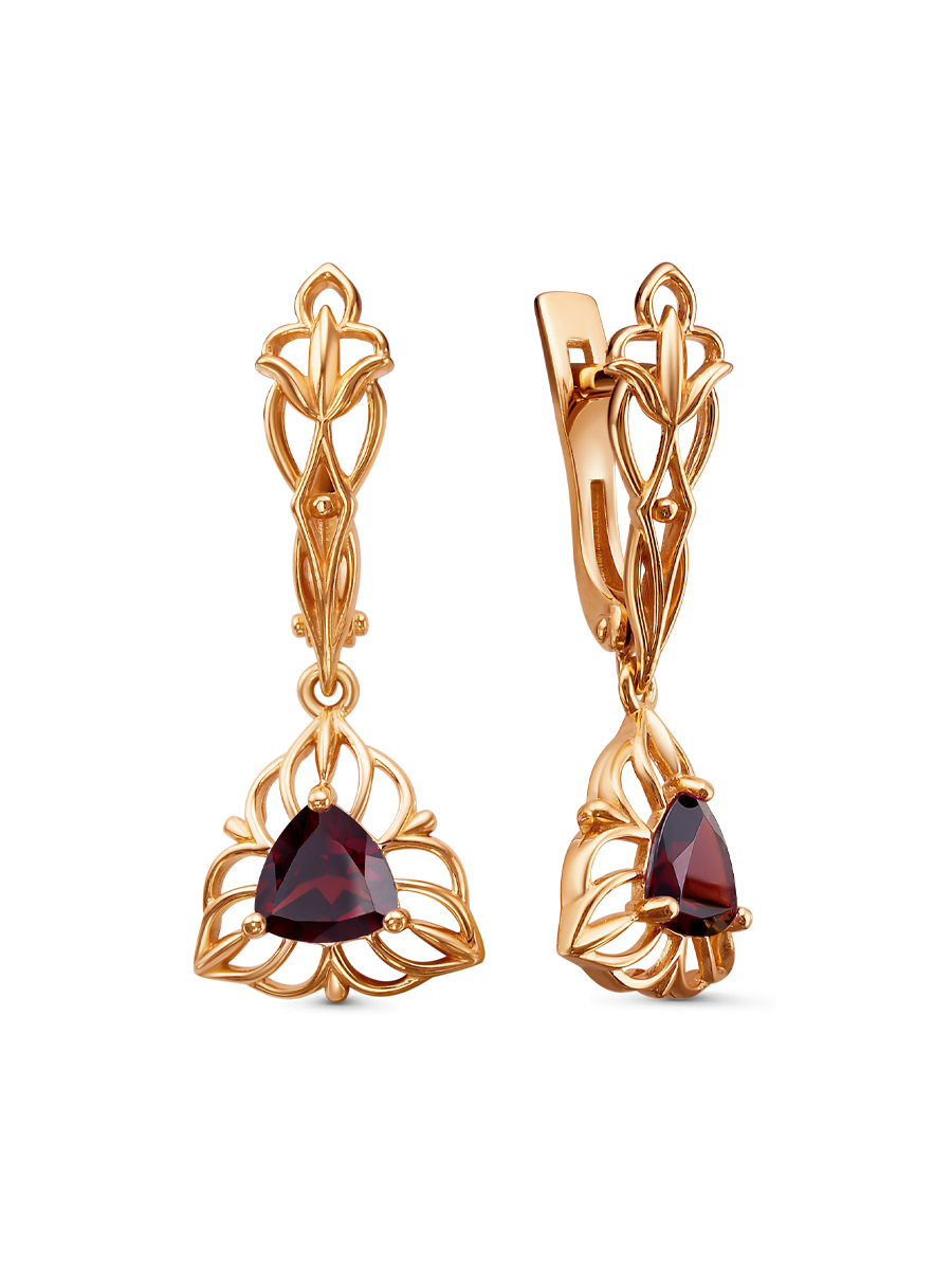 Серьги  из серебра 925 с гранатом