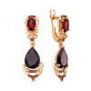 Серьги английский замок из серебра 925 с гранатом